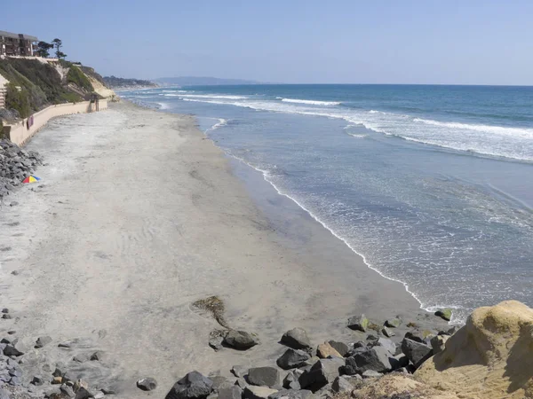 Azure Pacific Waters Steep Cliffs Del Mar Shores San Diego — Stock Photo, Image