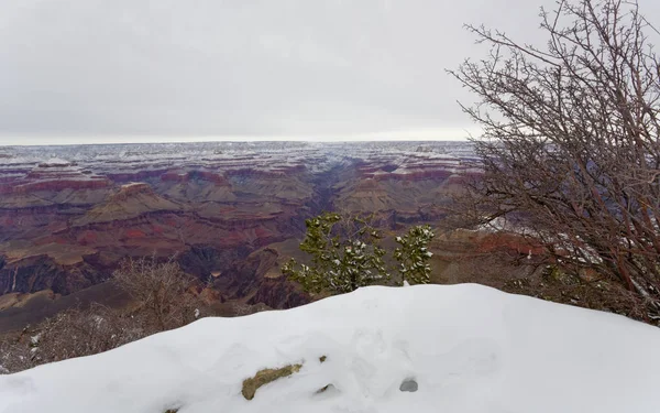 Snow storm above Grand Canyon south rim, Yavapai Point; December, Arizona