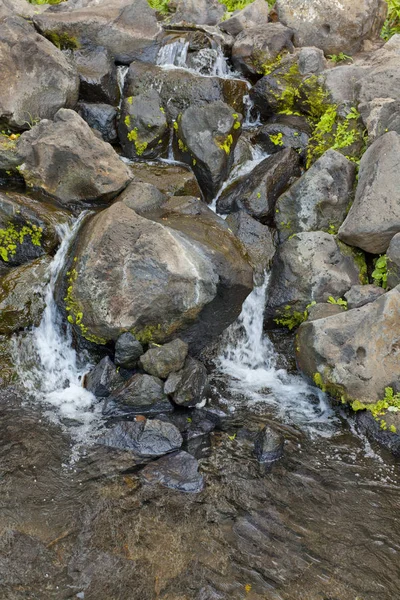 Two Stream Water Fall Running Boulders — Stock Photo, Image