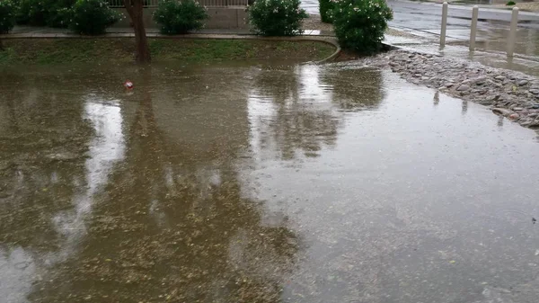 Moesson Seizoen Overstroming Straten Phoenix Arizona — Stockfoto