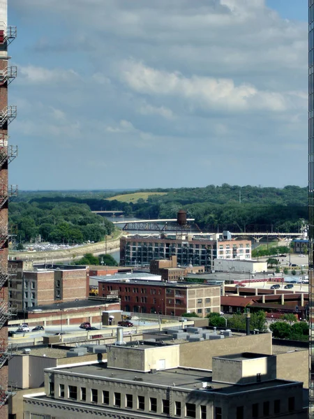 Canyon Vista Tra Grattacieli Nel Centro Des Moines Iowa Usa — Foto Stock