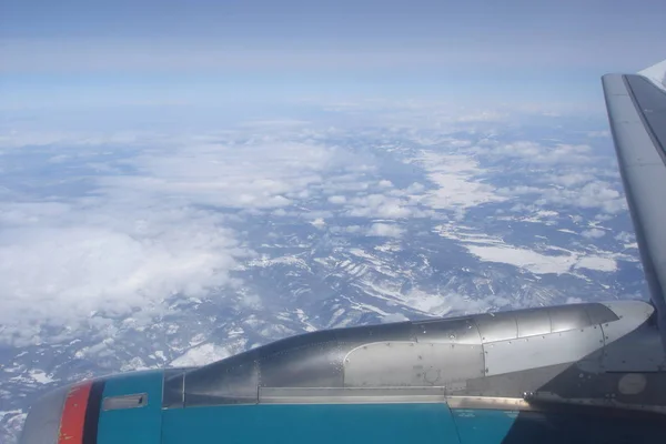 Mountains Snow Wing Jetliner — Stock Photo, Image