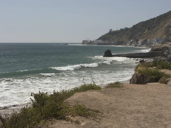 Ocean Beach Mentén Csendes Óceán Partján Higway Egy Malibu — Stock Fotó