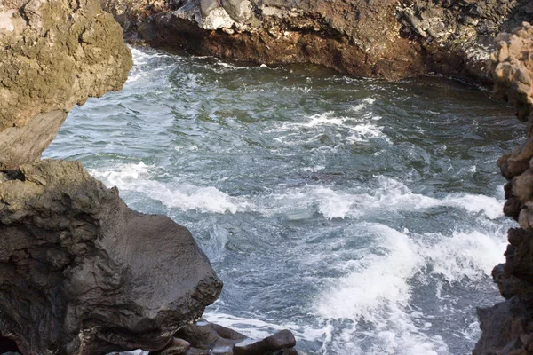 Hawaiian Vulkaniska Strand Kona Island — Stockfoto