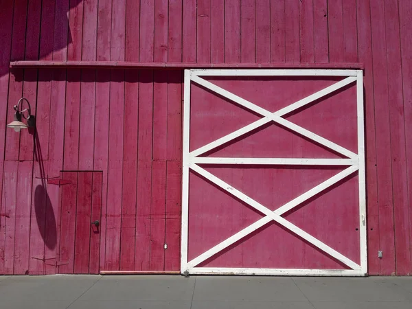 Big Small Doors Wall Red Wooden Barn — Stock Photo, Image