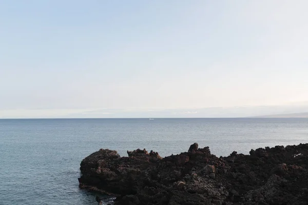 Beach Volcanic Lava Coast Kona Island Hawaii — Stock Photo, Image