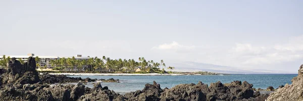 Прибрежный Курорт Гавайском Острове Кона Тихом Вулканическом Потоке Лавы — стоковое фото