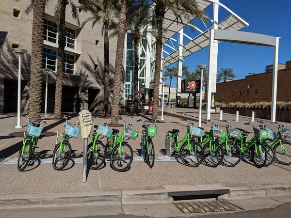 Phoenix Gennaio 2019 Supporto Rapido Noleggio Biciclette Nel Centro Phoenix — Foto Stock