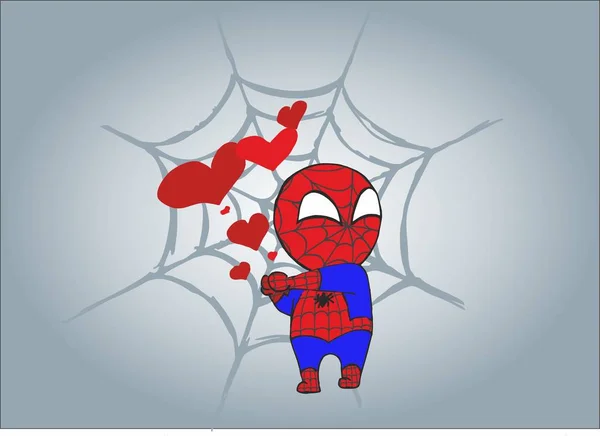 Küçük Örümcek Adam Marvel Çizgi Roman Süper Kahraman — Stok Vektör