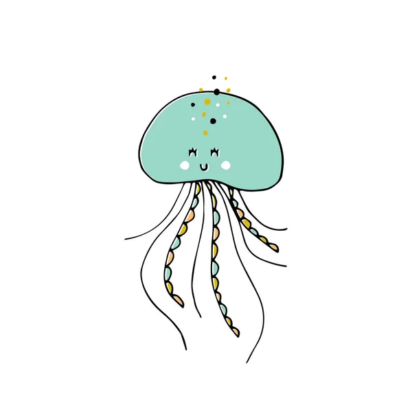 Векторна рука намальована медуза — стоковий вектор