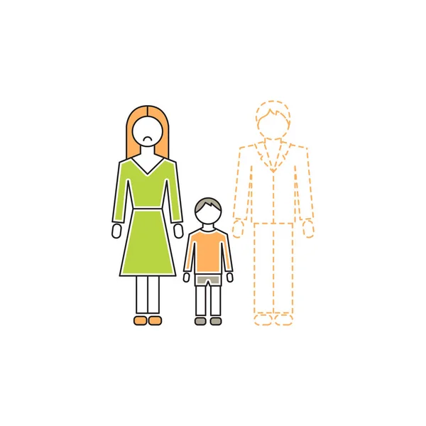 Single mother icon — Stock Vector