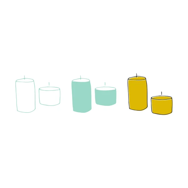 Vector hand drawn candles — Stock Vector