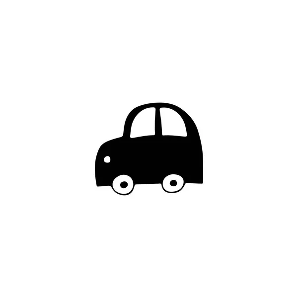 Vector hand drawn object, toy car. Logo element — Stock Vector