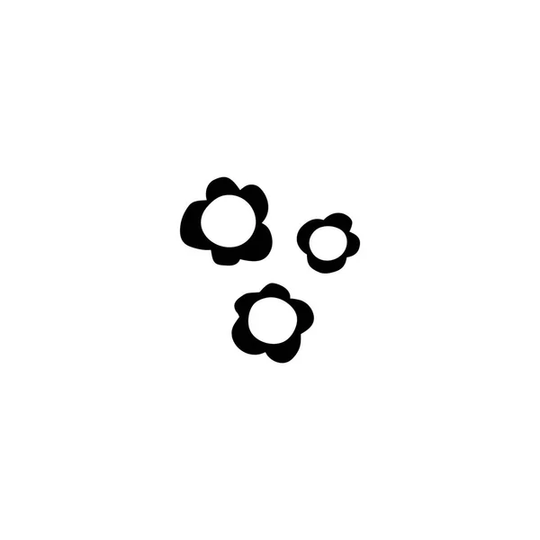Objet vectoriel dessiné à la main, silhouette de fleurs. Élément de logo — Image vectorielle