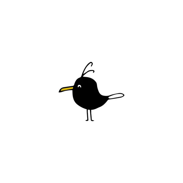 Pássaro desenhado à mão vetorial. Para crianças moda e artigos de papelaria — Vetor de Stock