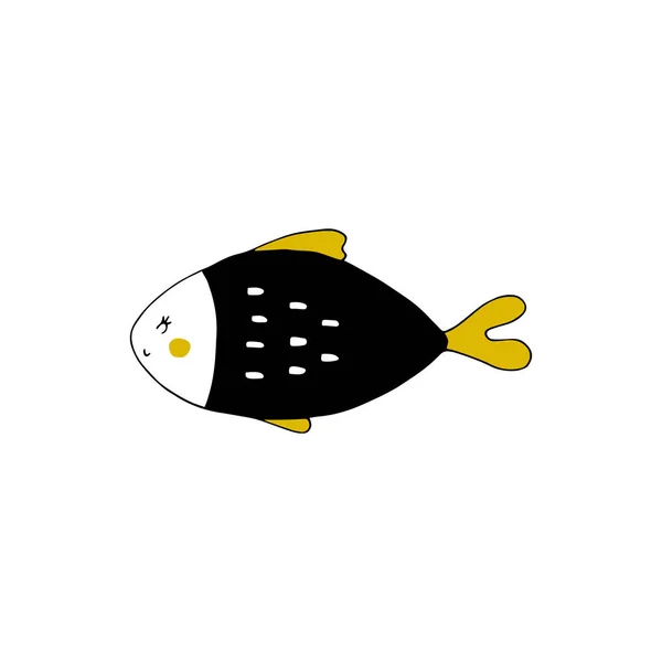 ベクトルは手描きの魚です。海洋海洋世界. — ストックベクタ