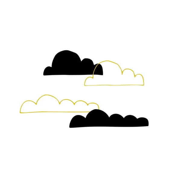 矢量手绘孤立元素, 集云. — 图库矢量图片