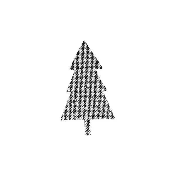 Векторная текстурированная елка, стилизованный отпечаток на ткани . — стоковый вектор