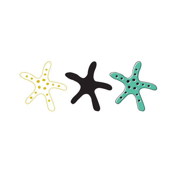 Vector mão desenhado estrelas do mar. Objetos individuais isolados . —  Vetores de Stock