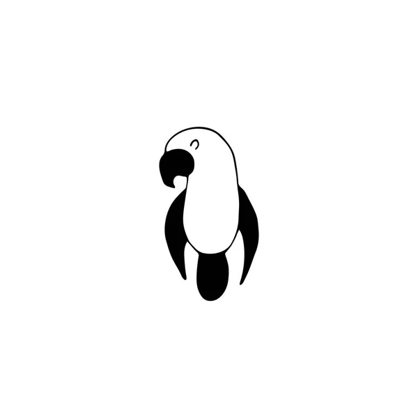 Vektor rukou nakreslené ikona, papoušek. Logo element pro domácí související obchodní. — Stockový vektor
