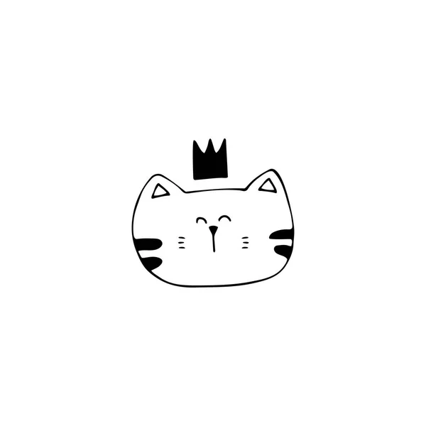 Vector dibujado a mano icono, la cabeza de un gato. Logotipo para mascotas . — Vector de stock