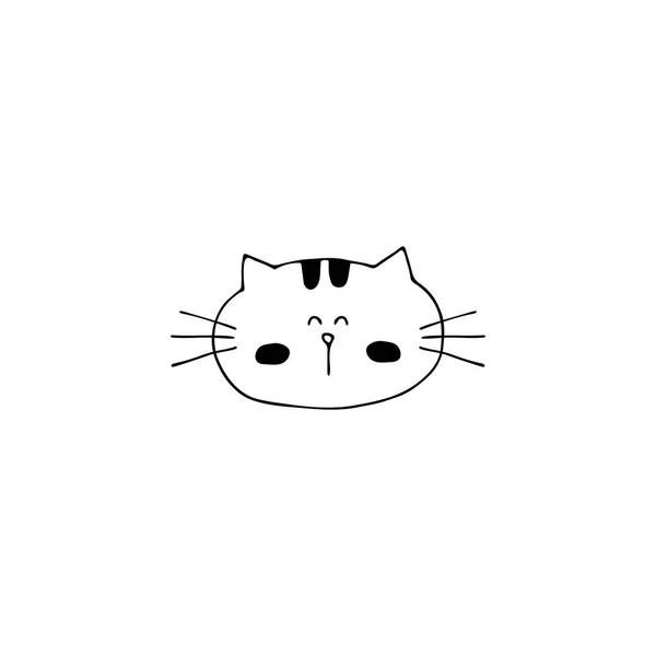 Vector dibujado a mano icono, la cabeza de un gato. Logotipo para mascotas . — Vector de stock