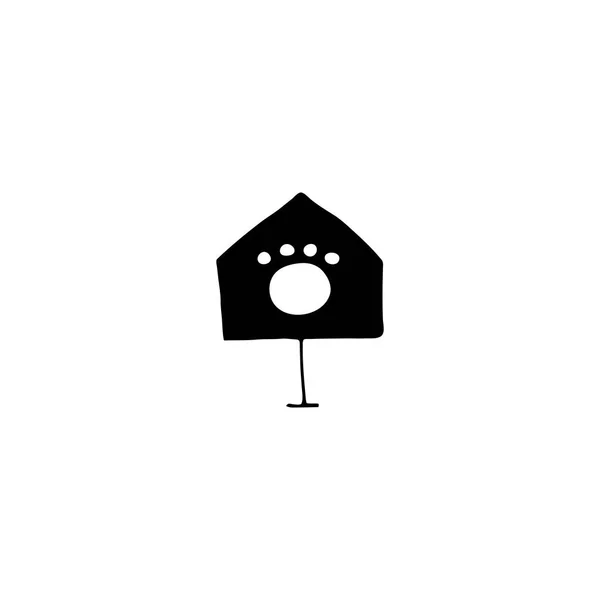 Icona disegnata a mano vettoriale, casa. Elemento logo per le attività legate agli animali domestici . — Vettoriale Stock
