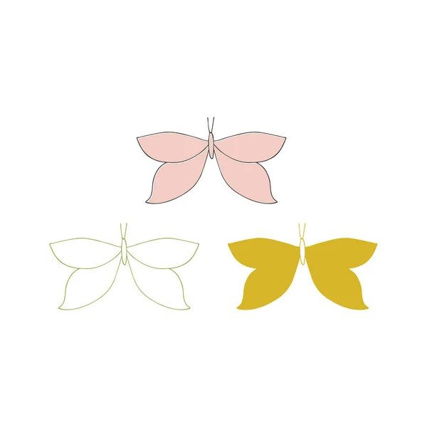 Vektor handgezeichnete Schmetterlinge — Stockvektor