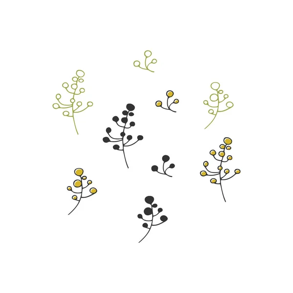 Hand getekend floral object — Stockvector