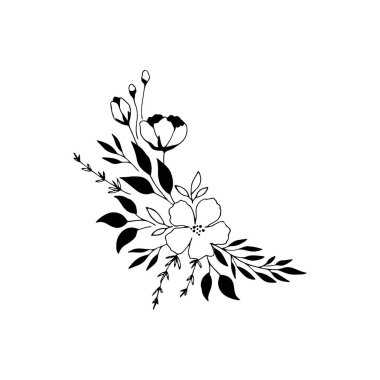 Elle çizilmiş çiçek buketi