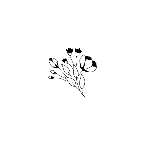 Рука намальований квітковий букет — стоковий вектор