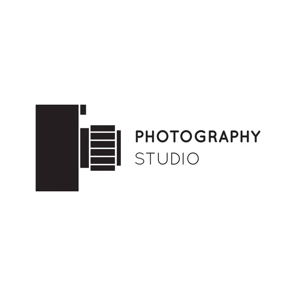 Modèle de logo ligne de photographie — Image vectorielle