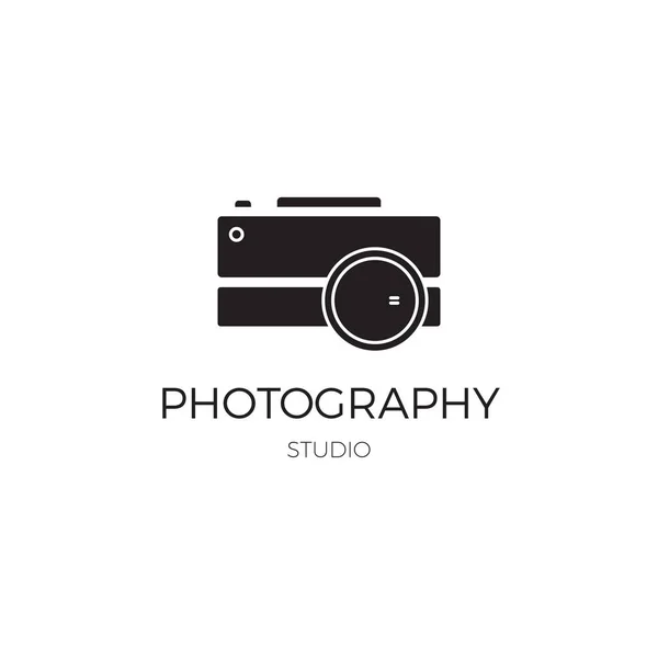 Plantilla de logotipo de línea de fotografía — Vector de stock