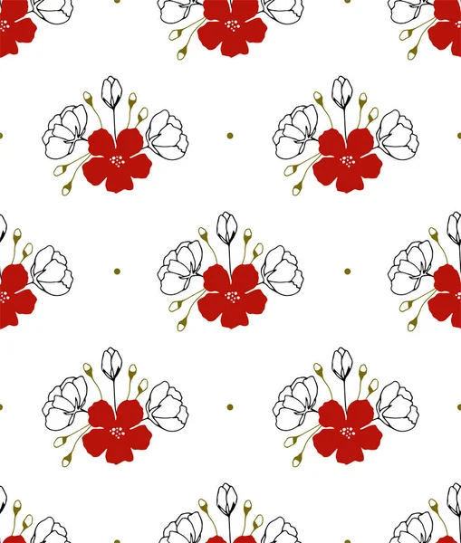 Bloemen naadloos patroon — Stockvector