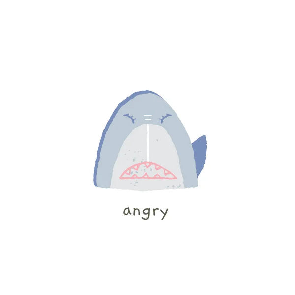 Wie sie mit Emotionen lächeln. Wütend. Vektor Hand gezeichnete Emojis. — Stockvektor