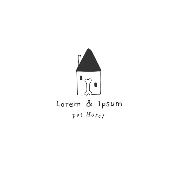 Modèle de logo dessiné à la main vectoriel pour les entreprises liées aux animaux domestiques . — Image vectorielle