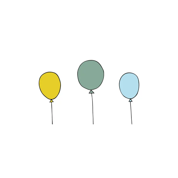 Vector hand drawn balloons — Stock Vector