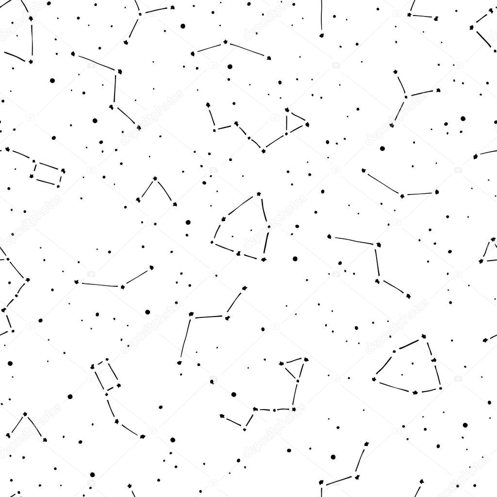 Vector seamless pattern with constellations