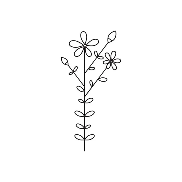 Stiel Blume Linie Symbol — Stockvektor