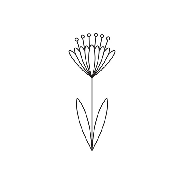 Ícone de linha de flor de haste —  Vetores de Stock