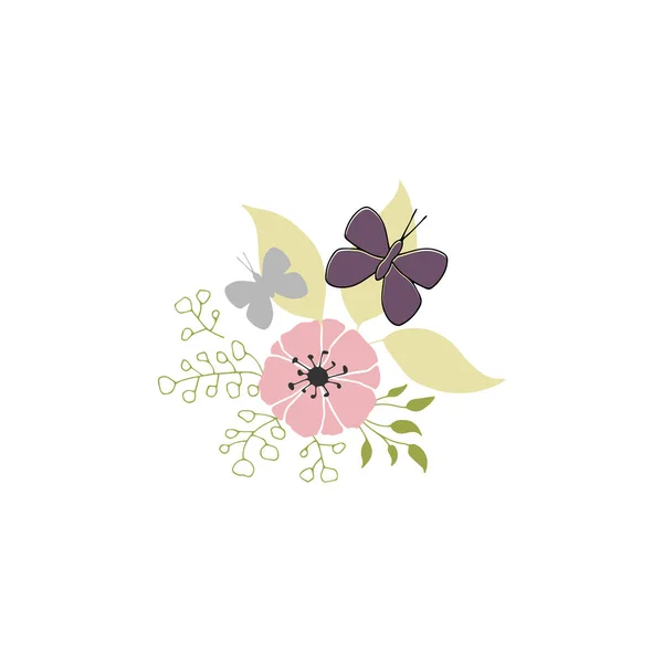 Bouquet floral dessiné à la main — Image vectorielle
