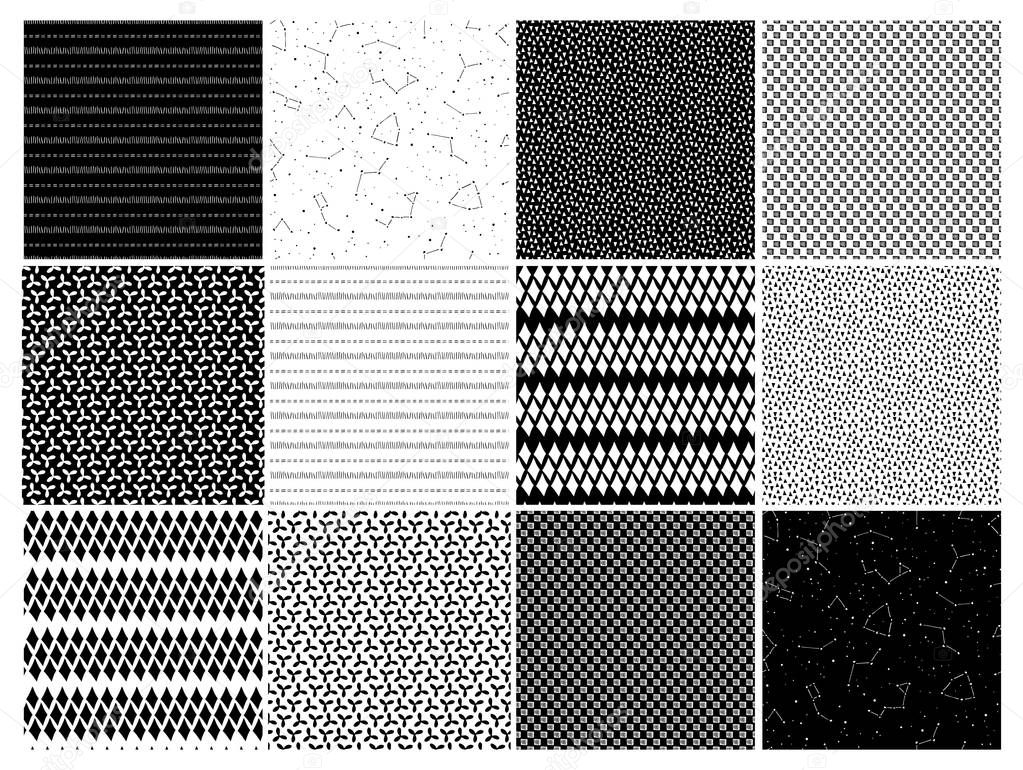 Abstract seamless patterns set