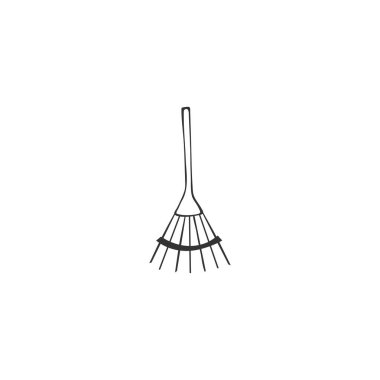 Bir komisyon Bahçe aracı. El çizilmiş minimal Bahçe izole illüstrasyon. Vektör logo elemanı.