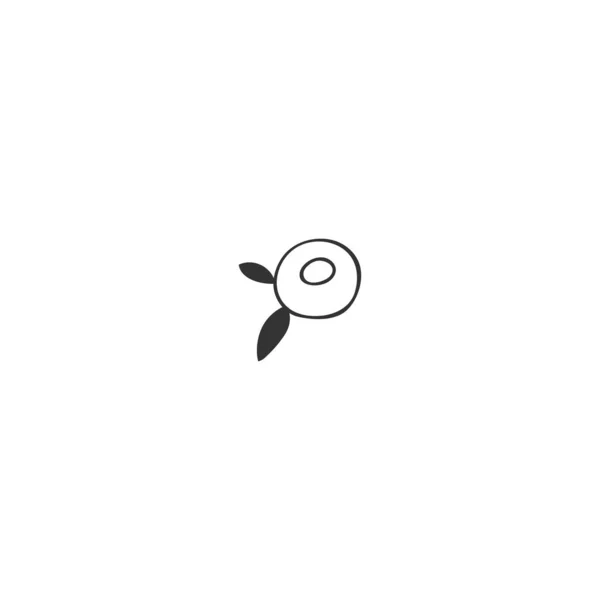 Illustration minimale dessinée à la main. Logo du jardin vectoriel, une petite fleur . — Image vectorielle