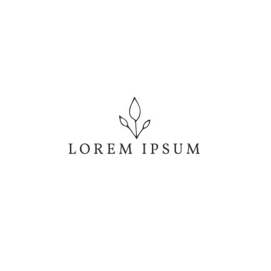 Elle çizilmiş izole illüstrasyon. Doğa veya bahçe ile ilgili iş için Vektör logo şablonu, yaprakları ile bir şube.