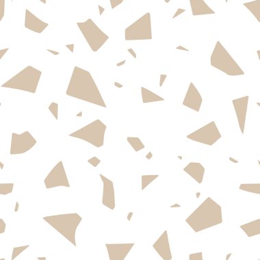 Soyut dikişsiz desen, terrazzo döşeme etkisi. Vektör pastel kağıt kesme el yapımı doku.