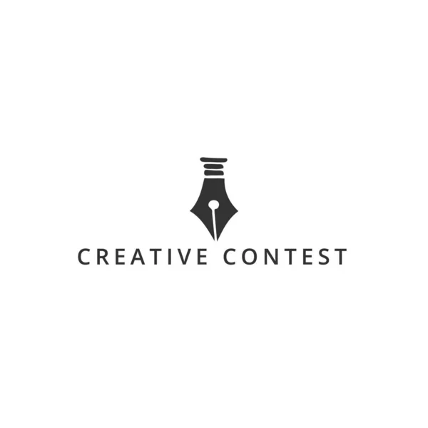 Vektorové ručně kreslené logo se špičkou pera. Motiv Creative Contestu. — Stockový vektor