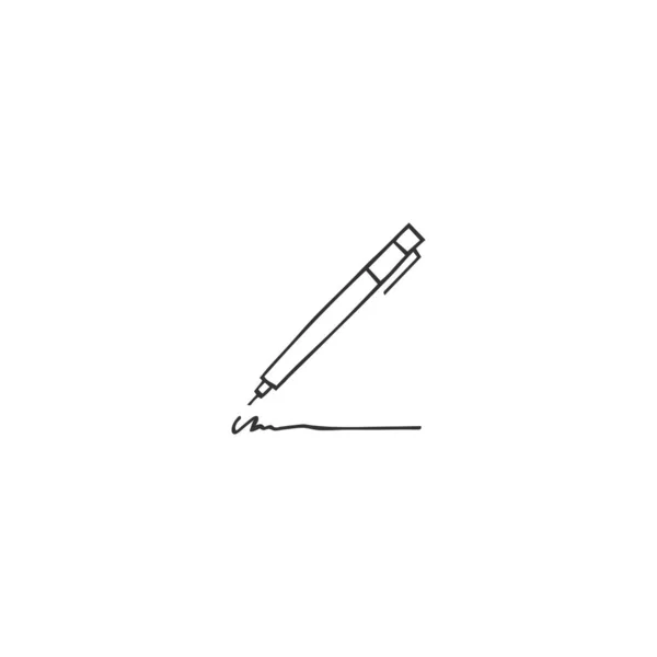 Élément de logo vectoriel dessiné à la main, une icône de stylo. Rédaction, rédaction et édition thème . — Image vectorielle