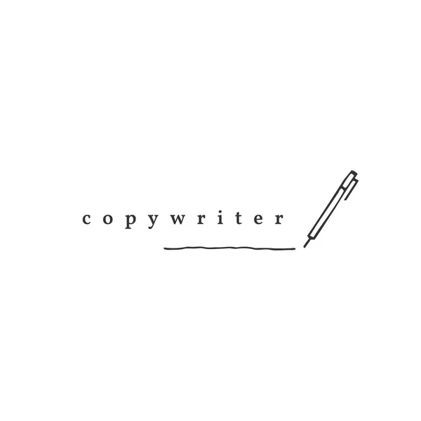 Writing, copywrite and publishing theme. Vector hand drawn logo template, a pen. — 스톡 벡터