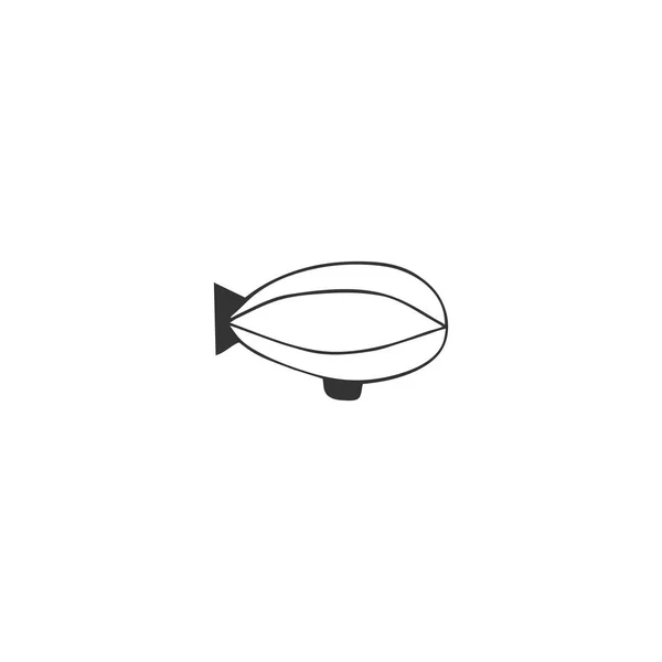 Элемент логотипа для небесных видов спорта. Векторная иконка, дирижабль . — стоковый вектор